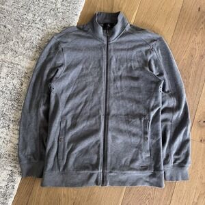 Vintage Calvin Klein Zip Up Jacket Mens Large Grey Full Zip Sweater Y2K 00s